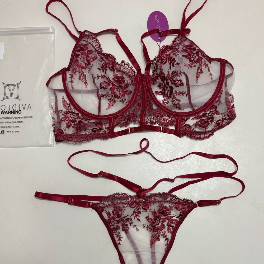 NEW WT AVIDLOVE sexy  bra/panty set size XXL